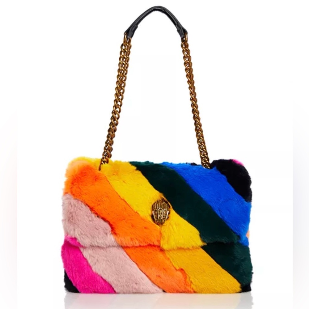 Kurt Geiger London Kensington Rainbow Faux Fur Shoulder Bag